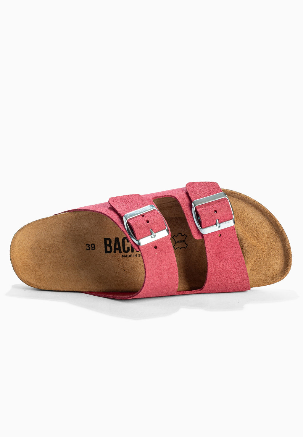 Sandales 2 Brides Bali Rose en Cuir Suédé
