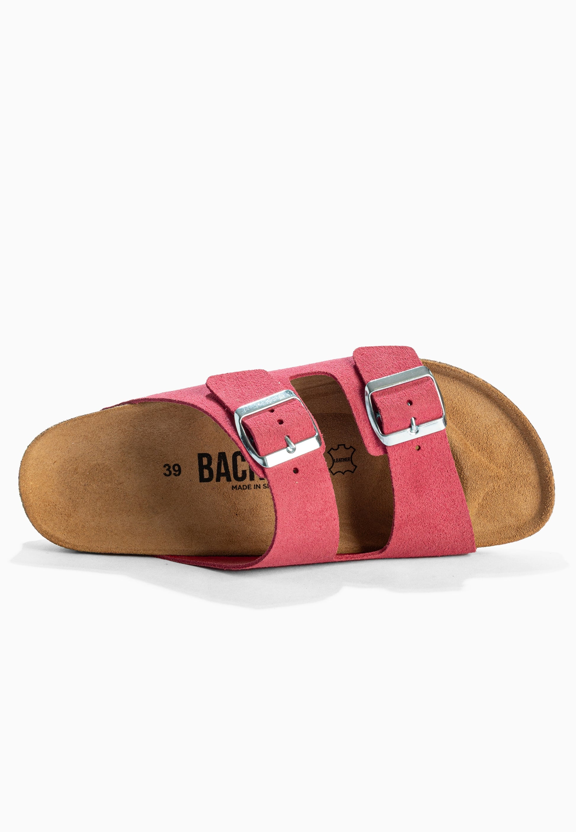 Sandales 2 Brides Bali Rose en Cuir Suédé