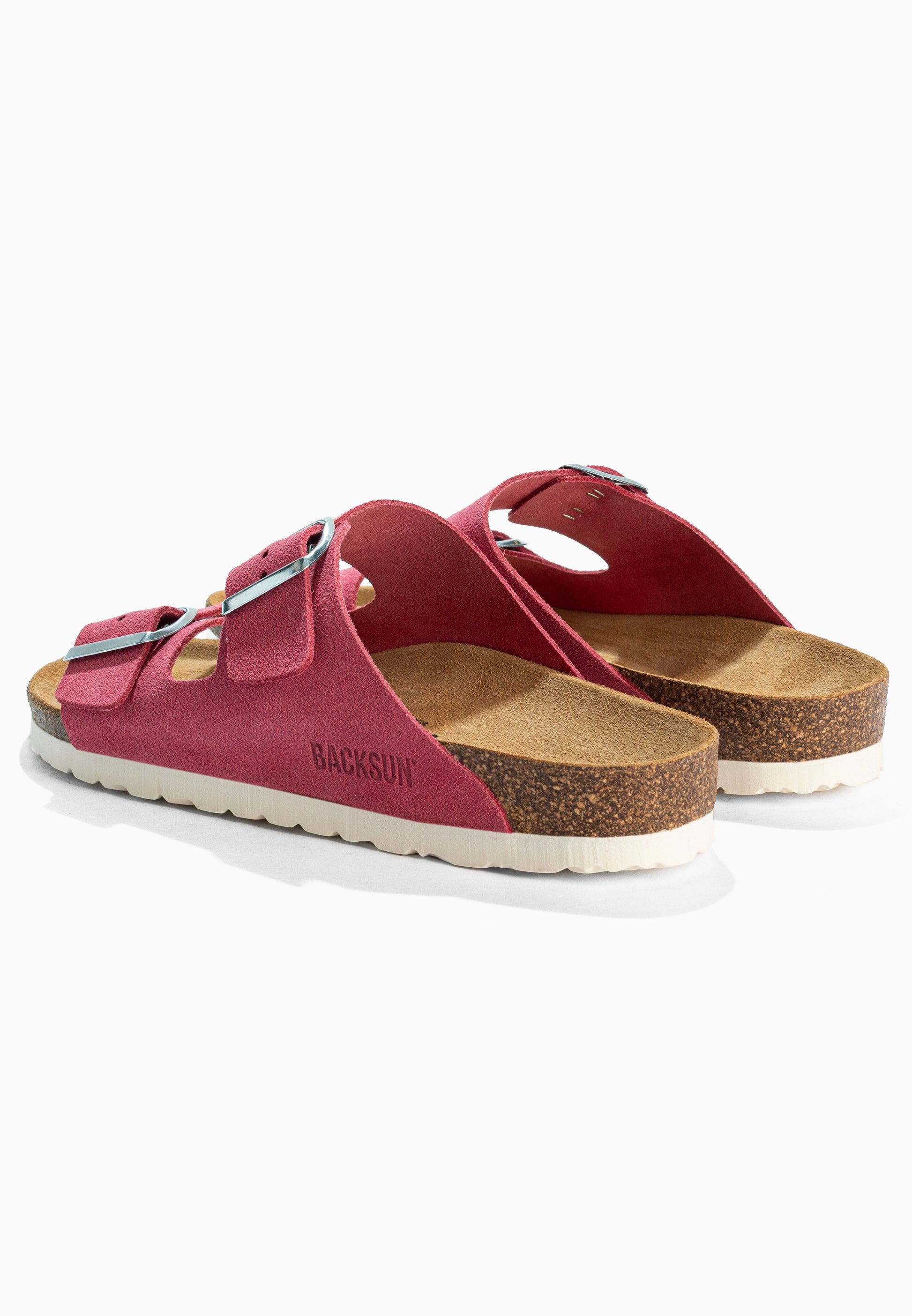 Sandales 2 Brides Bali Rose en Cuir Suédé