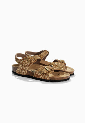 Sandales Multi-Brides Tana Doré pailleté
