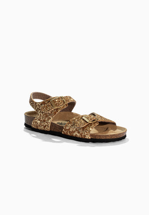 Sandales Multi-Brides Tana Doré pailleté