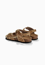 Sandales Multi-Brides Tana Doré pailleté