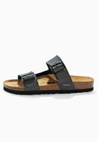 Messina Anthracite 2-Strap Sandals