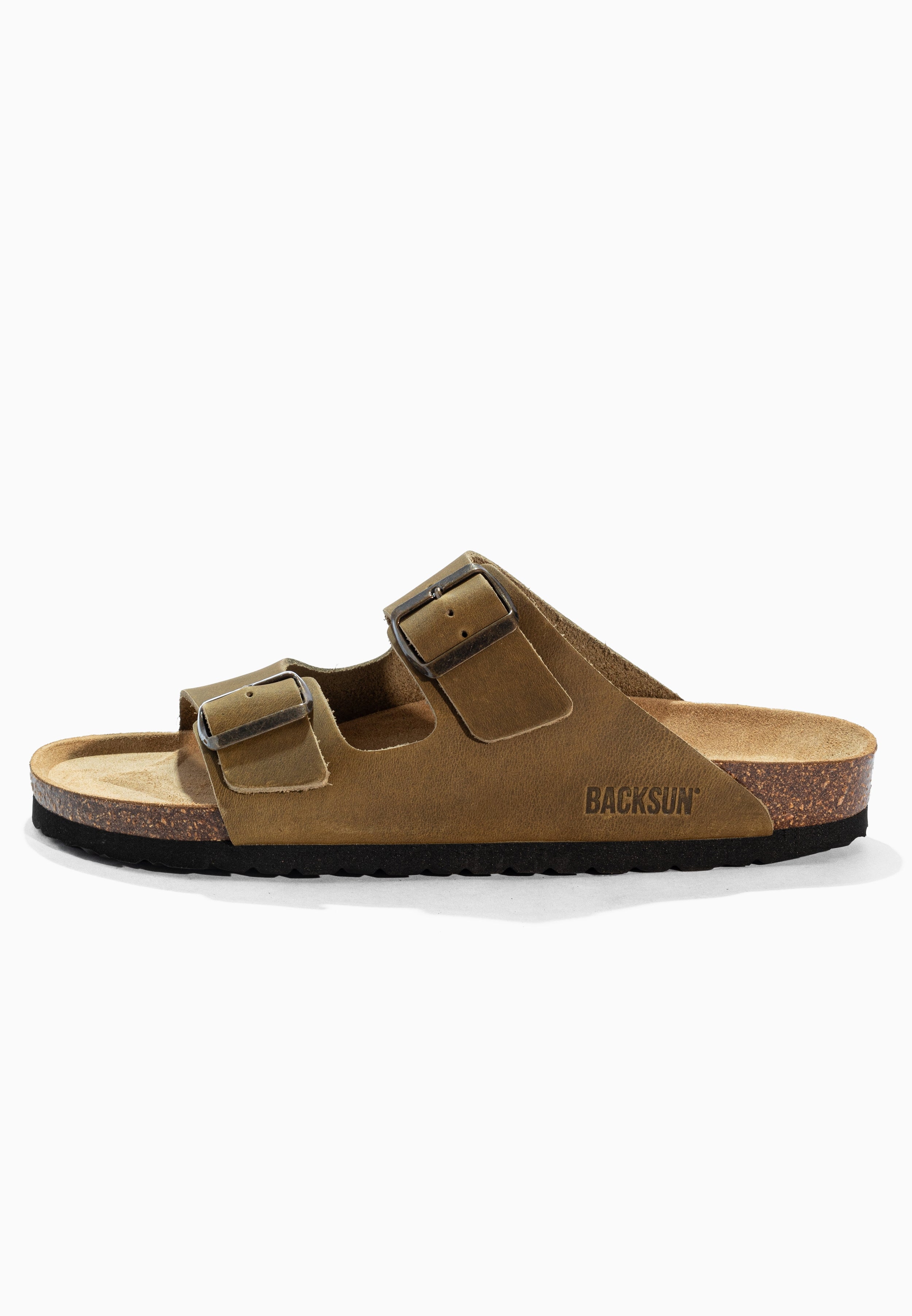 Sandales 2 Brides Bali Kaki en Cuir
