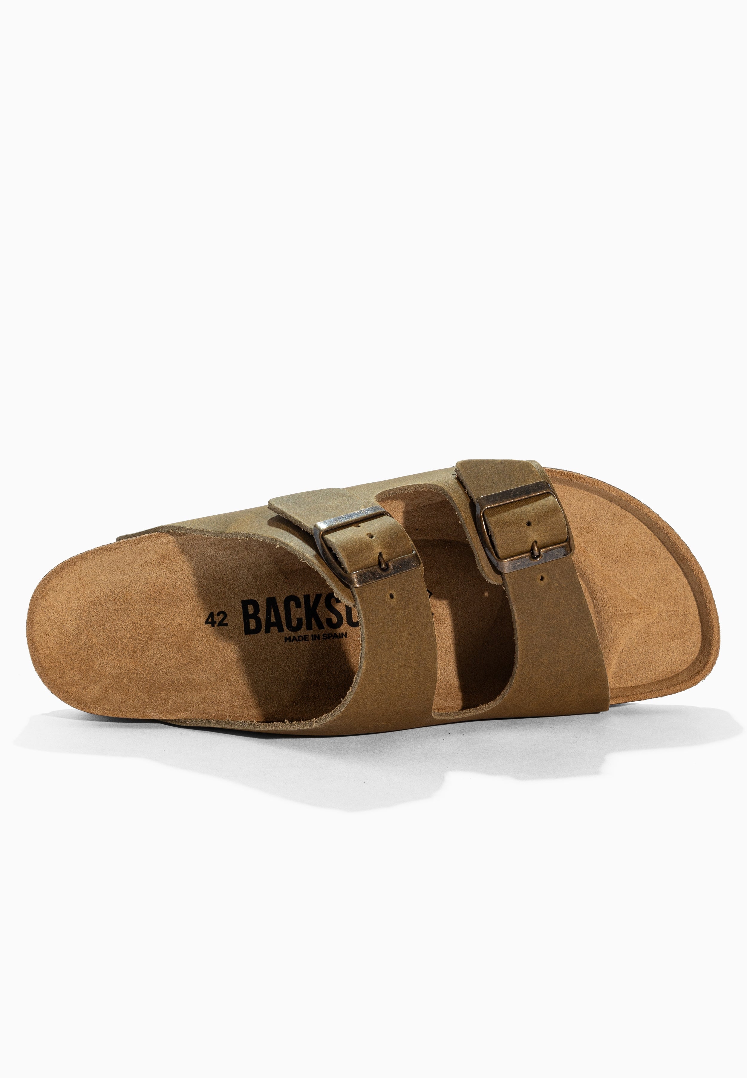 Sandales 2 Brides Bali Kaki en Cuir