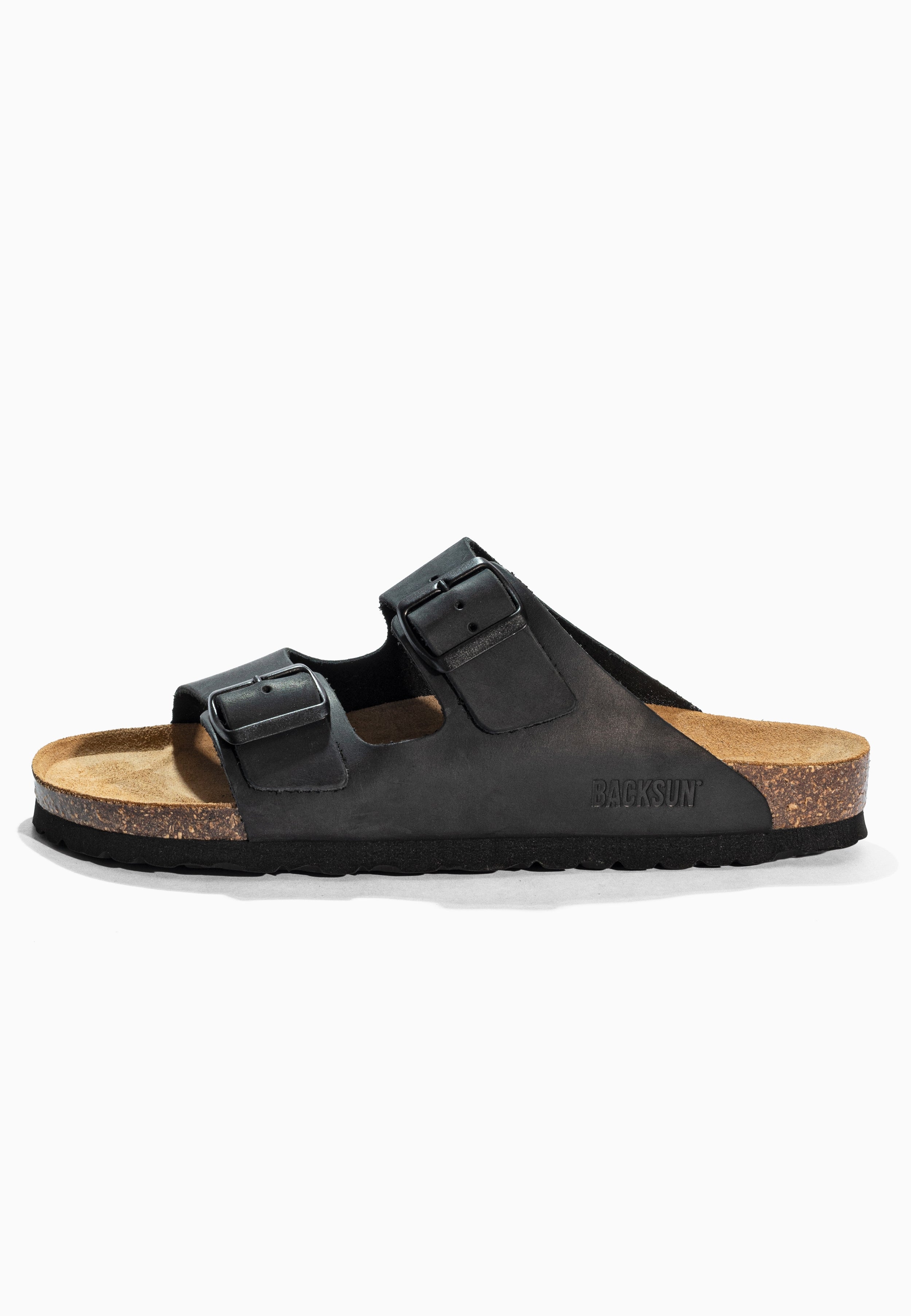 Sandales 2 Brides Bali Noir en Cuir
