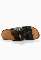 Sandales 2 Brides Bali Noir en Cuir