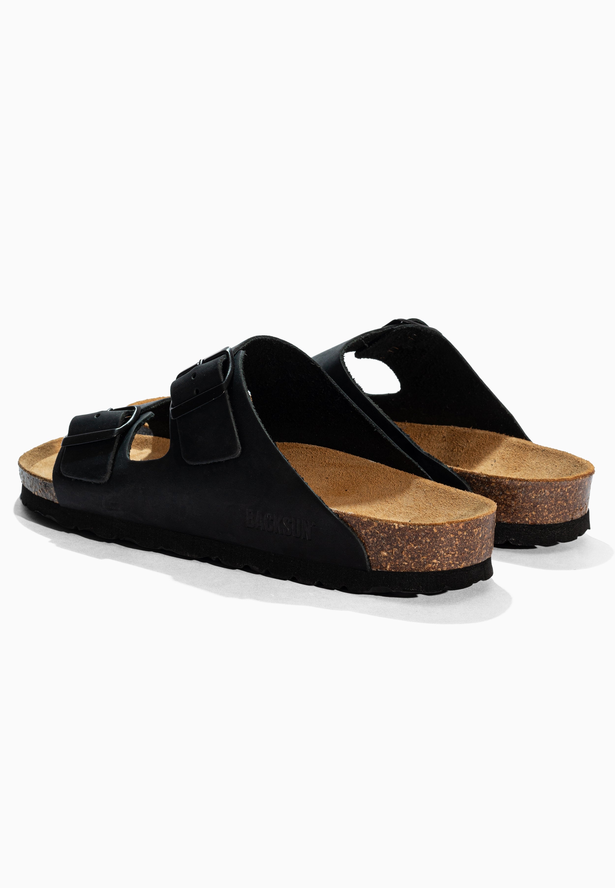 Sandales 2 Brides Bali Noir en Cuir