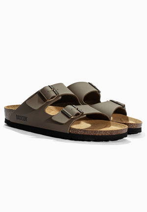 Bali Taupe 2-Strap Sandals