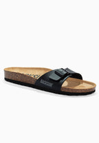 Paris Black 1 Strap Sandals