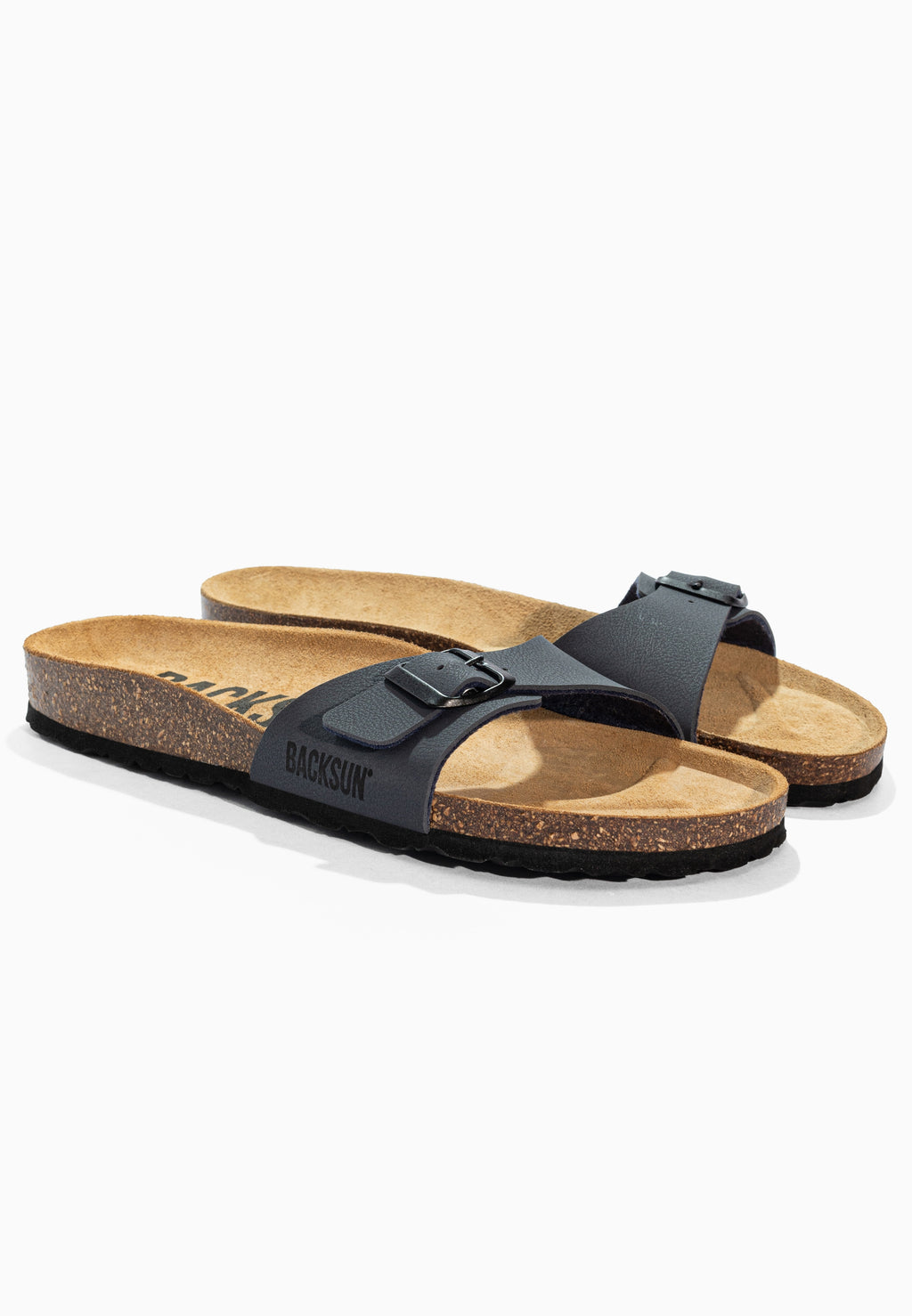 Paris Marineblaue Sandalen mit 1 Riemen