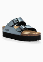 Maldives Pewter Platform Sandals