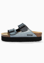 Maldives Pewter Platform Sandals