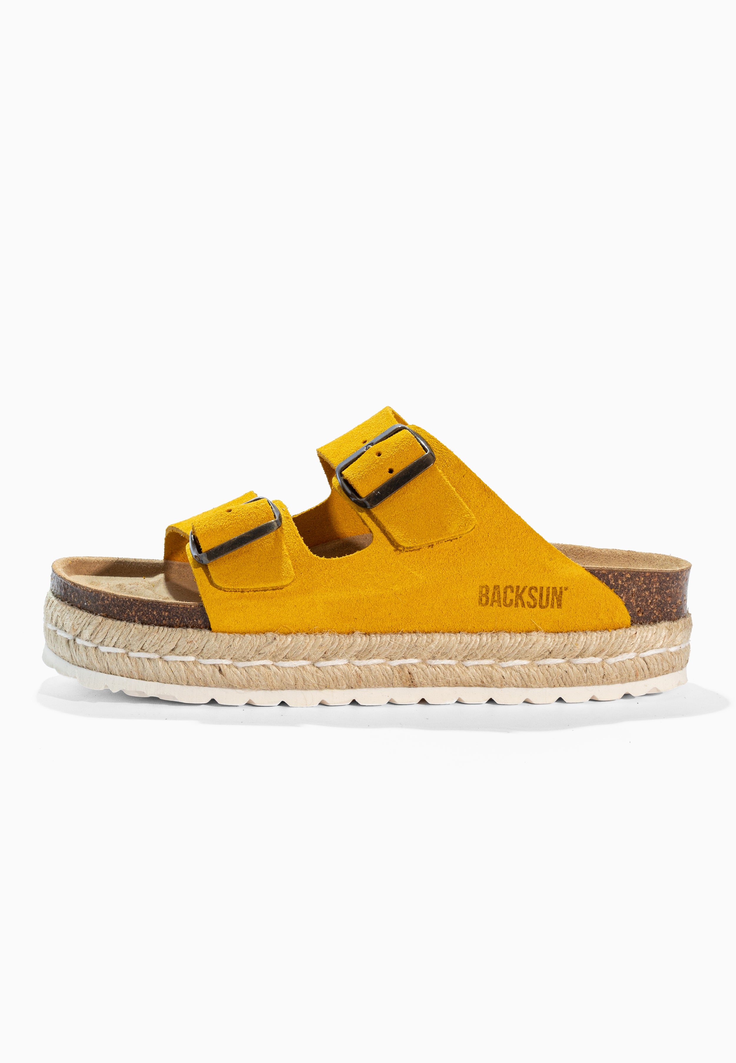 Sandales à Plateforme  Gwana Jaune en Cuir Suédé
