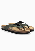 Leopoldos Khaki Toe-Thong Sandals