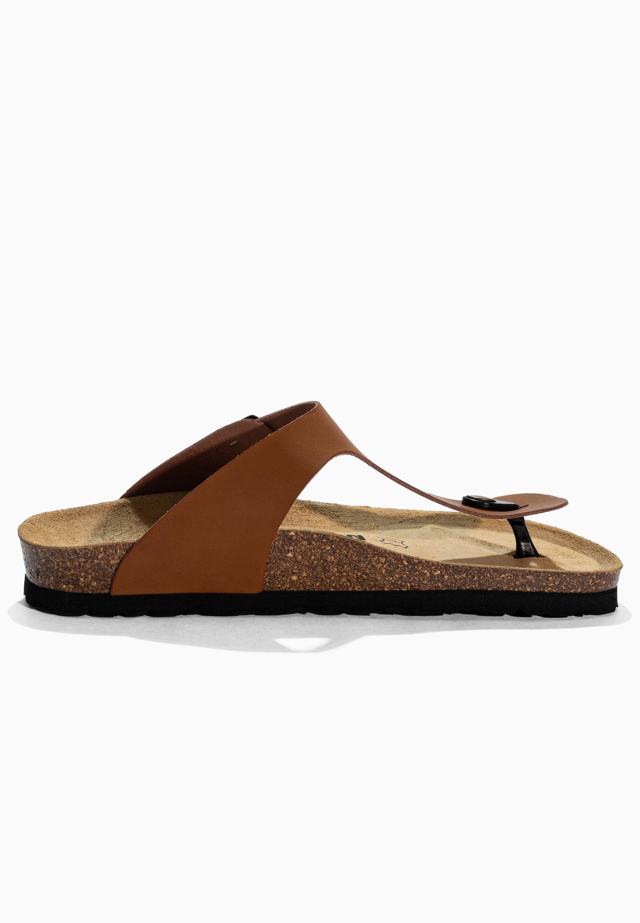 Sandales à Entre-doigts Mezzo Camel en Cuir