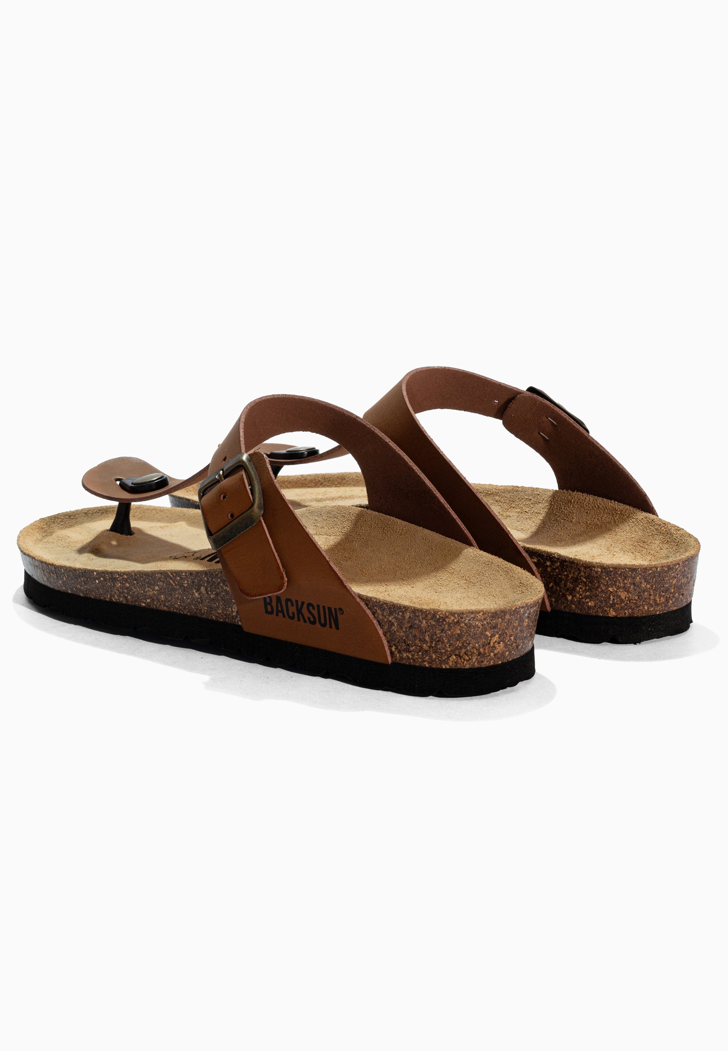 Sandales à Entre-doigts Mezzo Camel en Cuir