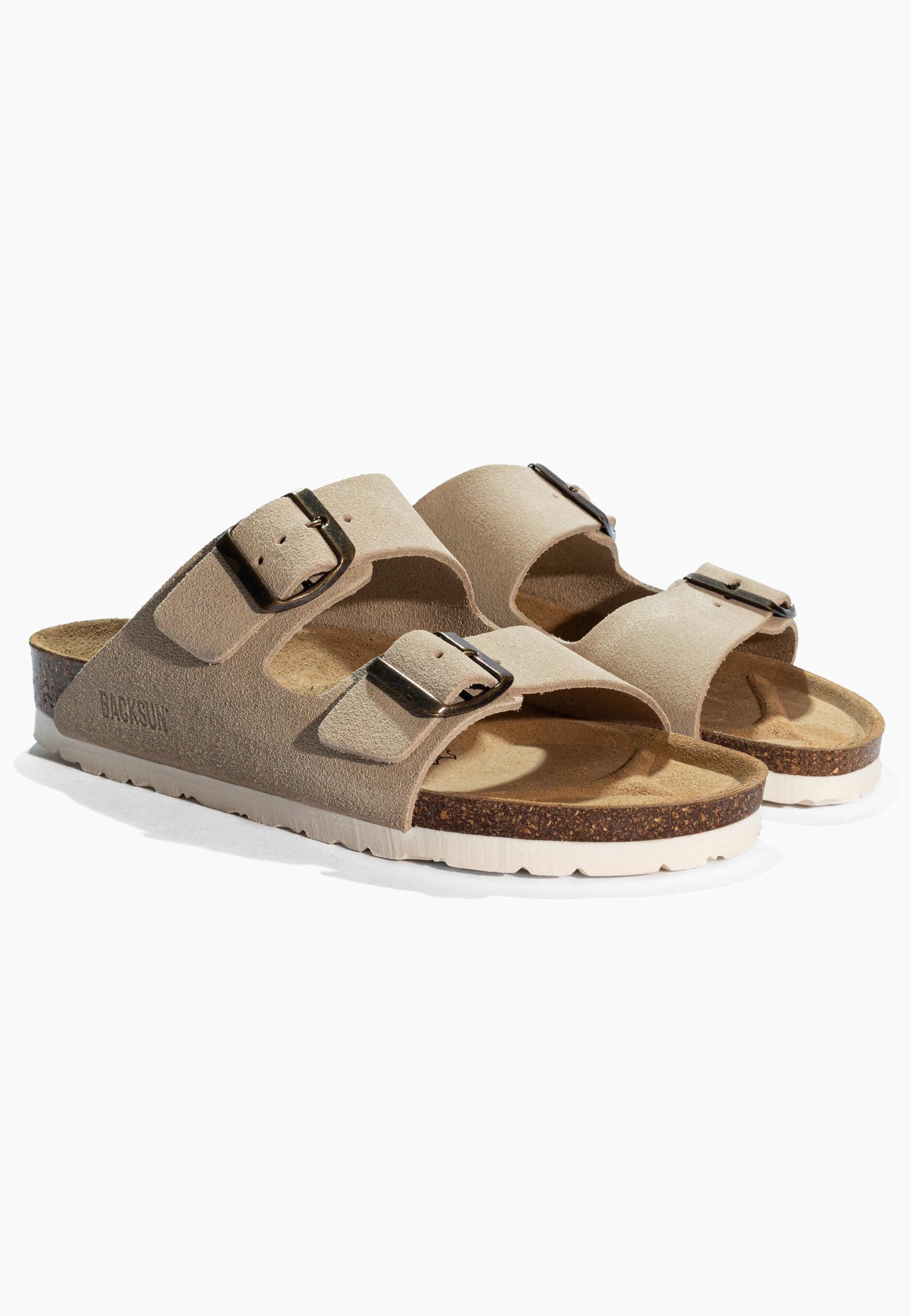 Sandales 2 Brides Bali Beige en Cuir Suédé