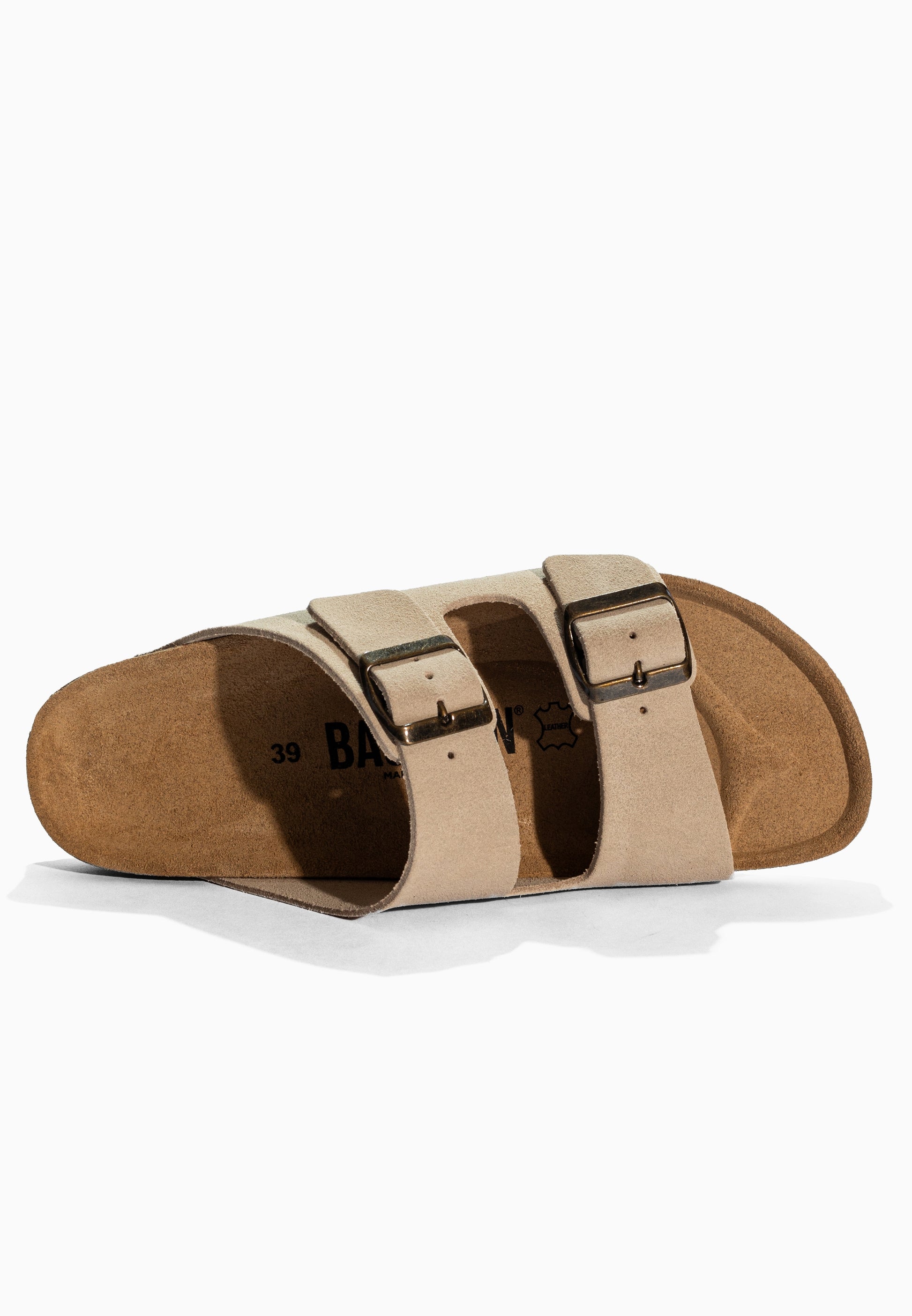 Sandales 2 Brides Bali Beige en Cuir Suédé