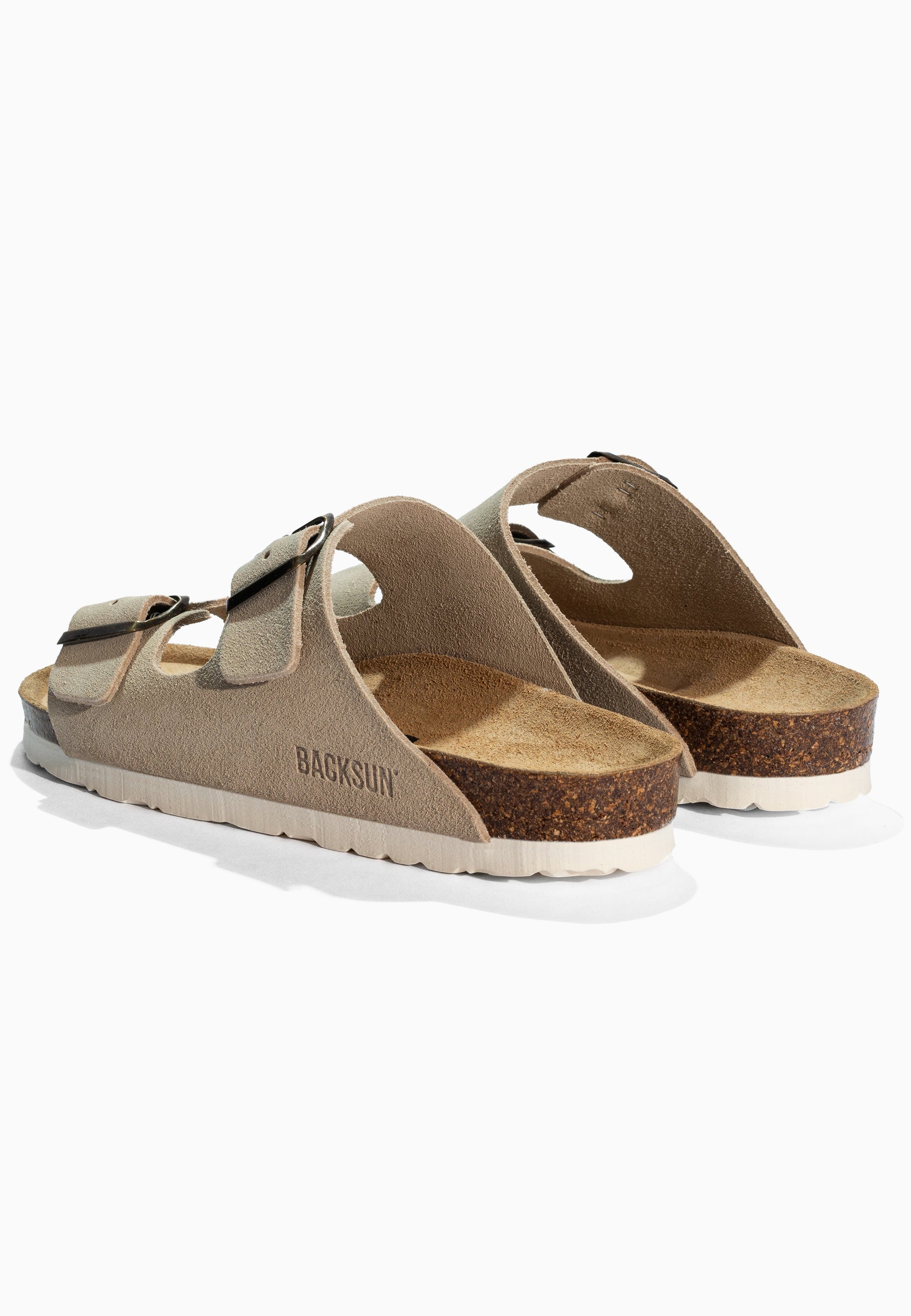 Sandales 2 Brides Bali Beige en Cuir Suédé