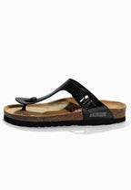 Singapore Black Toe-Thong Sandals