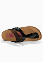 Singapore Black Toe-Thong Sandals