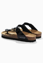 Singapore Black Toe-Thong Sandals
