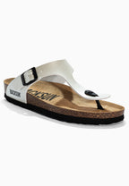 Singapur Silberne Zehenstegsandalen