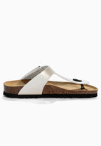 Singapur Silberne Zehenstegsandalen