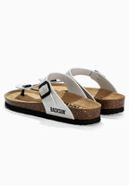 Singapur Silberne Zehenstegsandalen