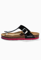 Singapore – Schwarze Zehentrenner-Sandalen