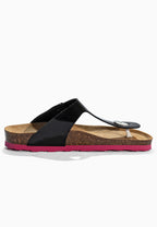 Singapore – Schwarze Zehentrenner-Sandalen
