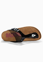 Singapore – Schwarze Zehentrenner-Sandalen