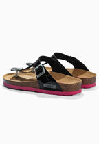 Singapore – Schwarze Zehentrenner-Sandalen
