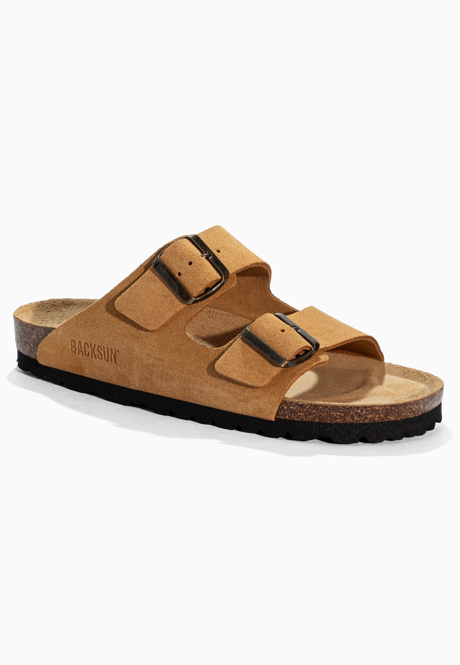 Sandales 2 Brides Bali Camel en Cuir Suédé