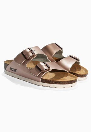 Bali Rose Gold 2-Strap Sandals