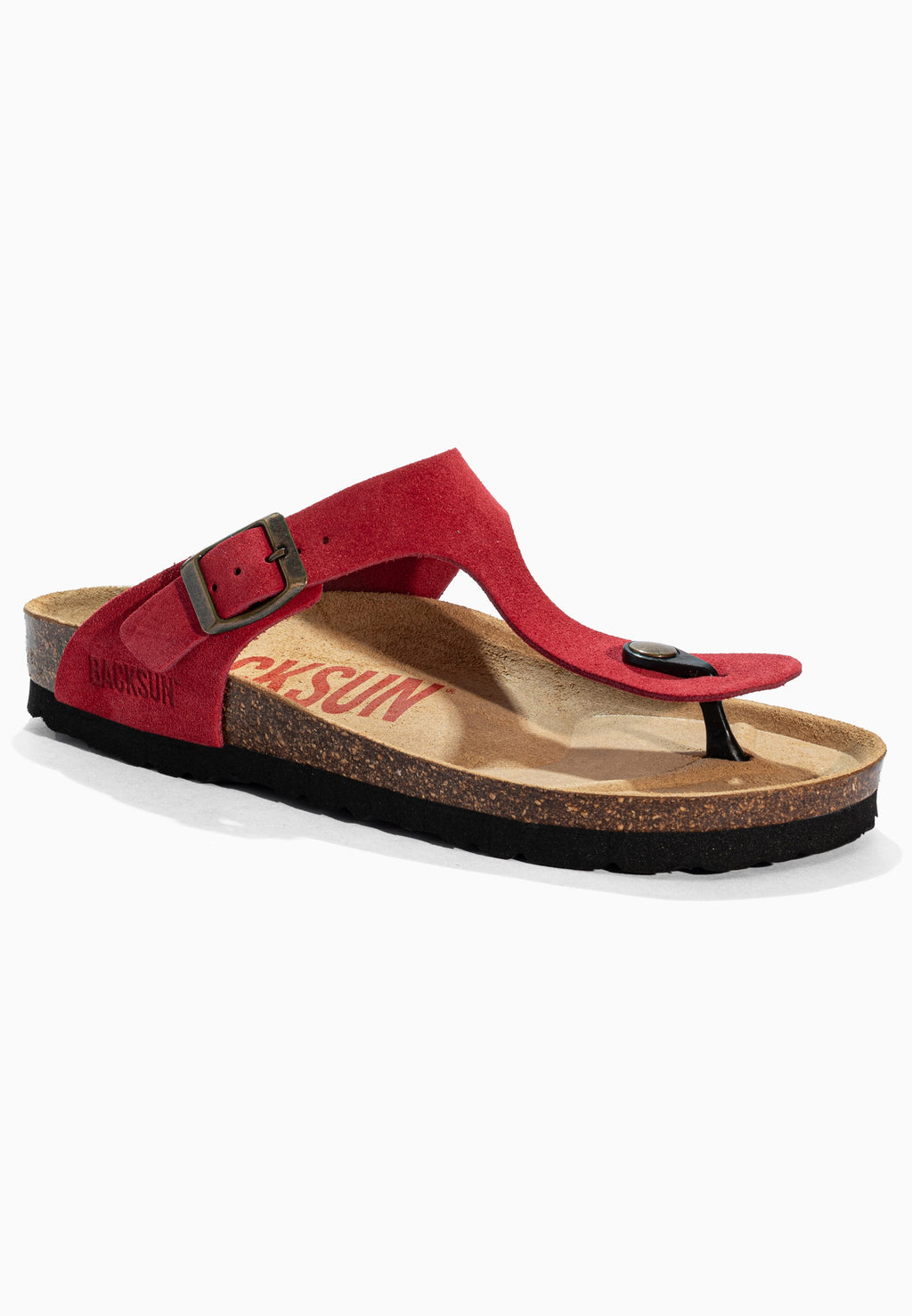 Sandales à Entre-doigts Singapore Rouge en Cuir Suédé