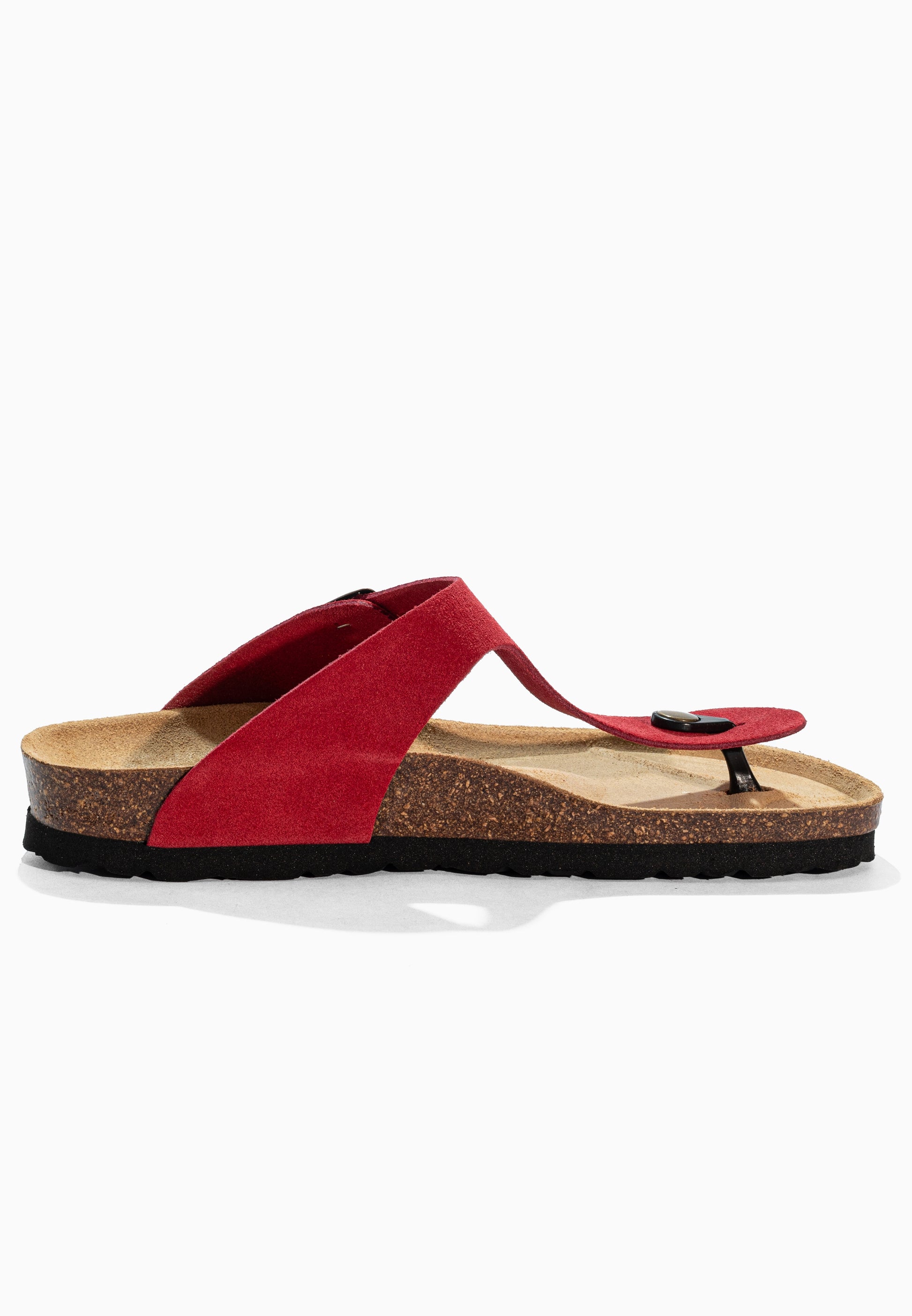 Sandales à Entre-doigts Singapore Rouge en Cuir Suédé