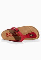 Singapore Red Suede Leather Toe-Thong Sandals