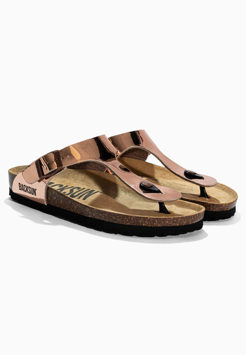 Sandales à Entre-doigts Singapore Rose Doré