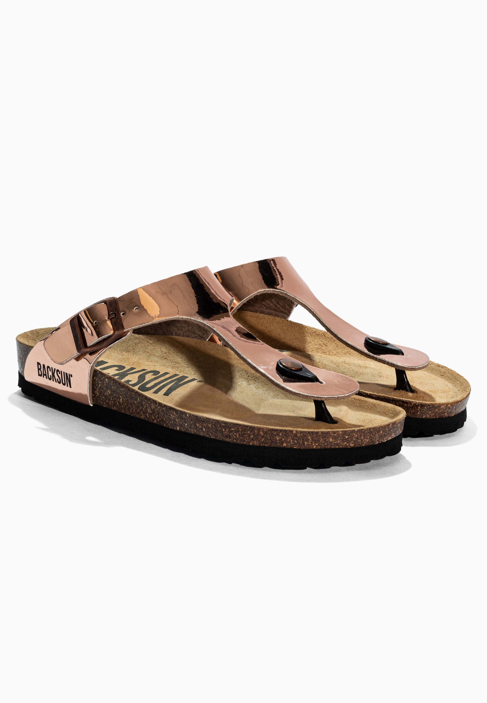 Sandales à Entre-doigts Singapore Rose Doré