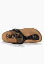Singapore – Schwarze Zehenstegsandalen mit Glitzer