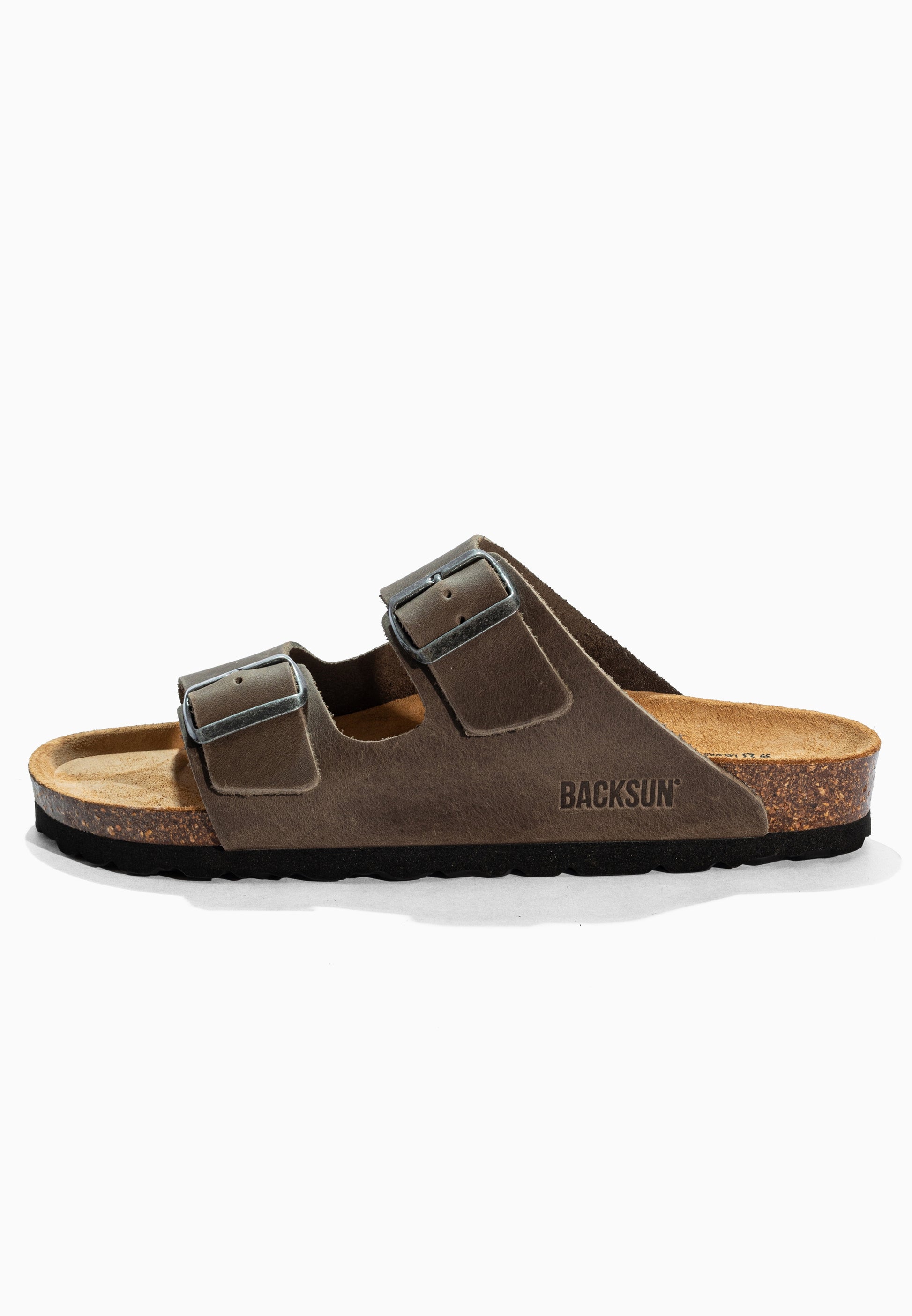 Sandales 2 Brides Bali Anthracite en Cuir