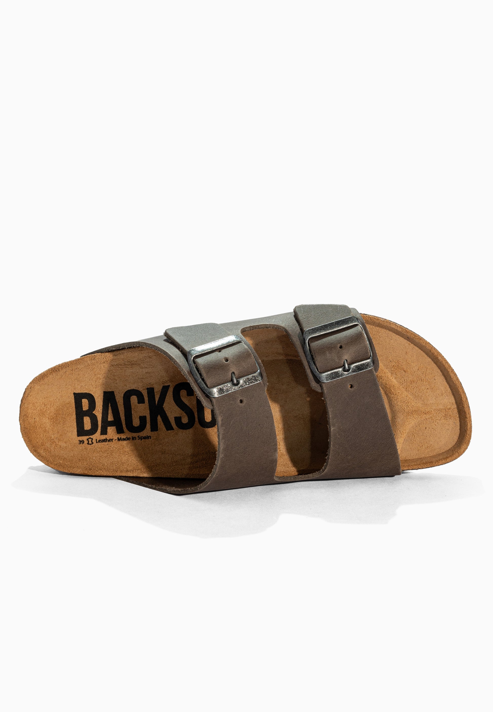 Sandales 2 Brides Bali Anthracite en Cuir