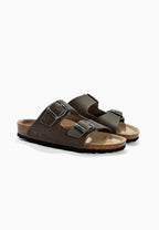 Sandales 2 Brides Bali Anthracite en Cuir