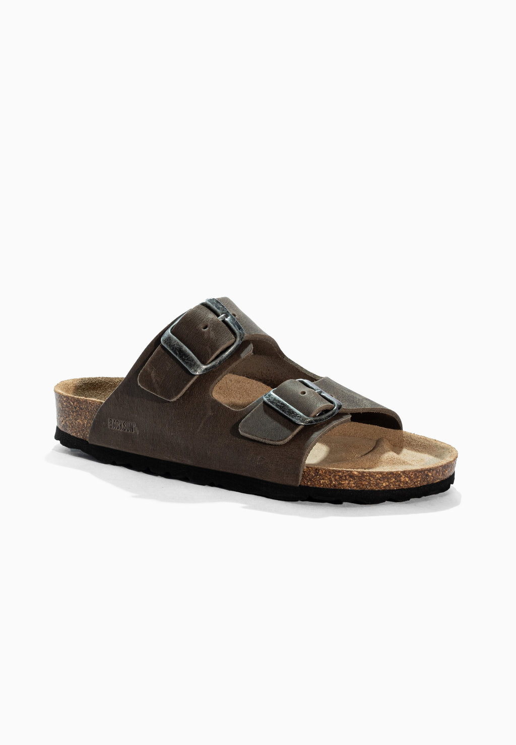 Sandales 2 Brides Bali Anthracite en Cuir