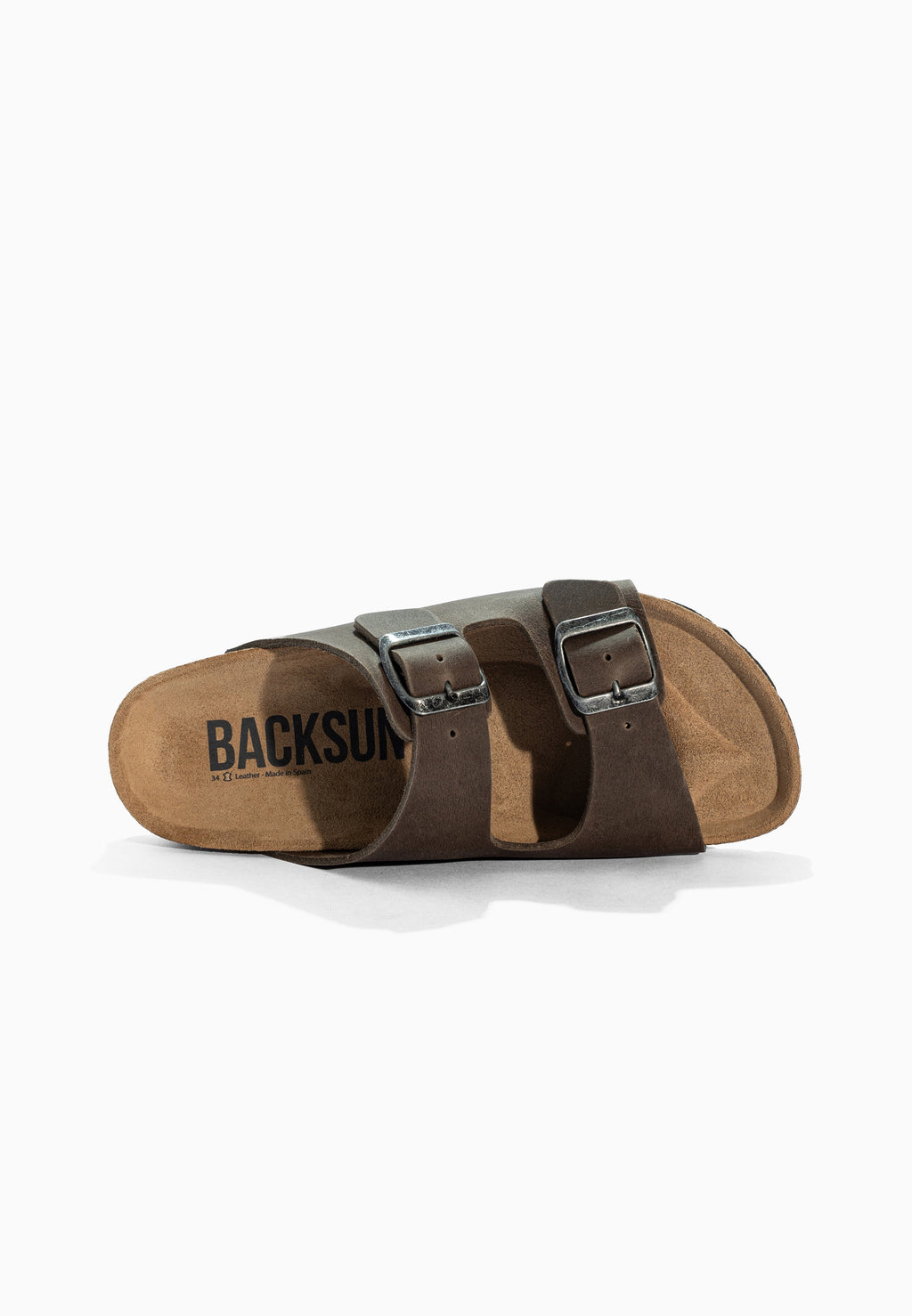 Sandales 2 Brides Bali Anthracite en Cuir