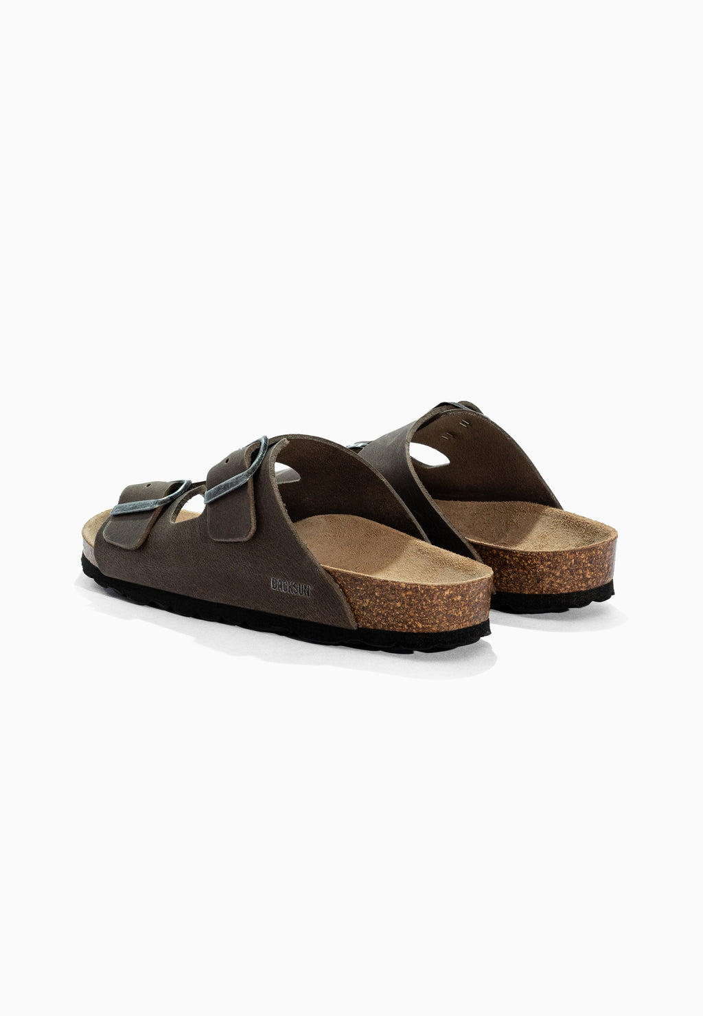 Sandales 2 Brides Bali Anthracite en Cuir