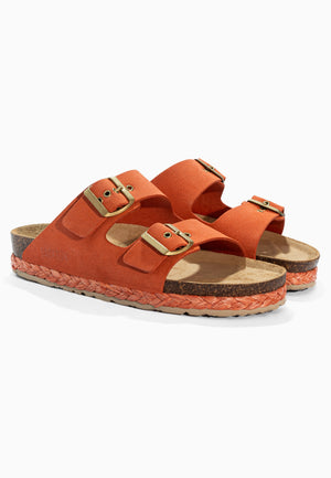Bali Coral Suede Leather 2-Strap Sandals
