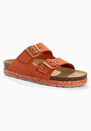 Bali Coral Suede Leather 2-Strap Sandals